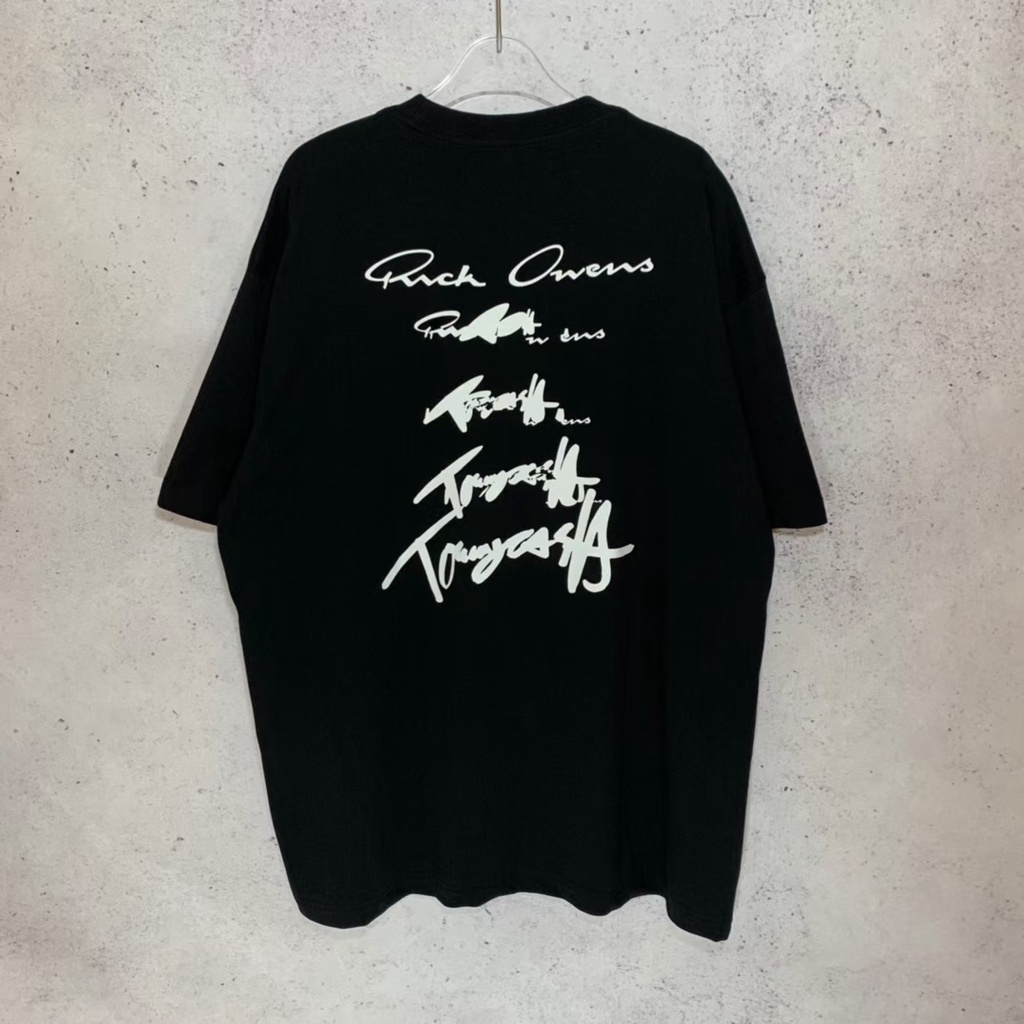 Áo Thun Thể Thao Tay Lửng Cổ Tròn In Hình Rick Owens X Tommy Cash Cá Tính Cho Nam Và Nữ