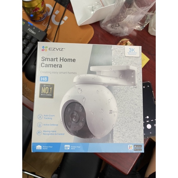Camera WIFI ngoài trời SIÊU NÉT EZVIZ H8 2K 3K XOAY 360 ĐÀM THOẠI 2 CHIỀU, MÀU ĐÊM Hàng chính hãng