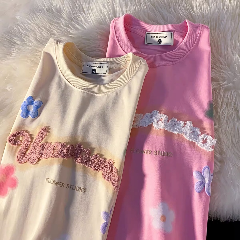 Áo Thun Cotton Tay Ngắn In Hình Đồ Họa Phong Cách Hàn Quốc Mẫu Mới 2023 Thời Trang Cho Nữ