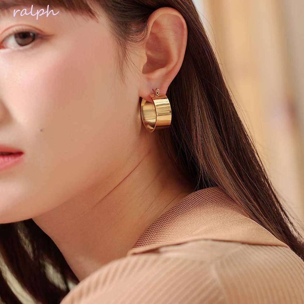 Khuyên Tai Tròn Đính Đá Lấp Lánh Sang Trọng|Bông Tai Bằng Thép Titan Hình Tròn Nhiều Màu Sắc Cổ Điển