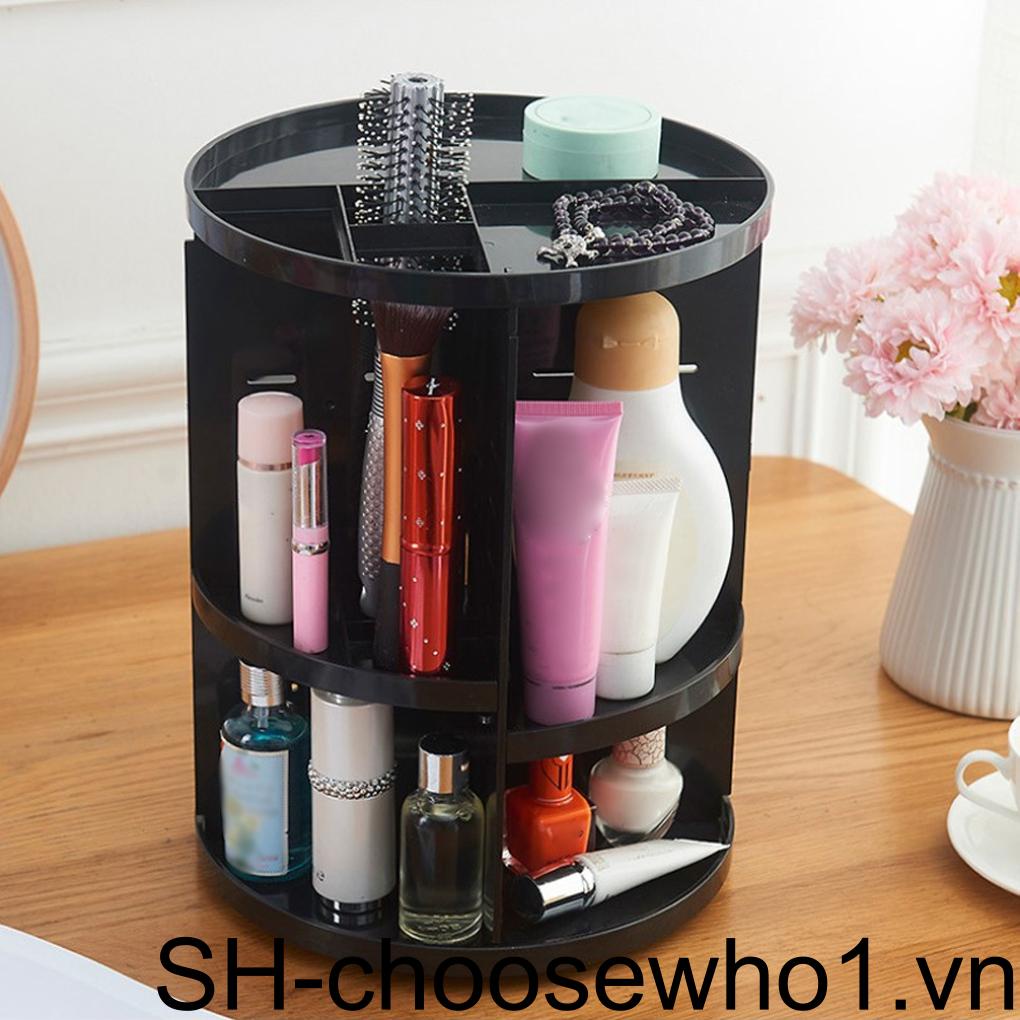 Hộp Đựng Cọ Trang Điểm Sức Chứa Lớn Xoay 360 Độ DIY