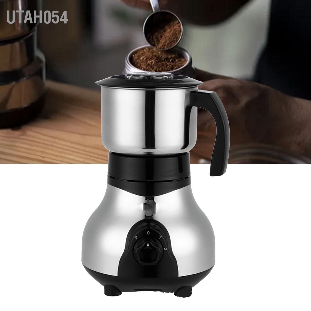 Utah054 Điện Máy Xay Cà Phê Thép Không Gỉ Cối Cho Gia Vị Các Loại Hạt Ngũ Cốc 300W Phích Cắm Châu Âu 220V