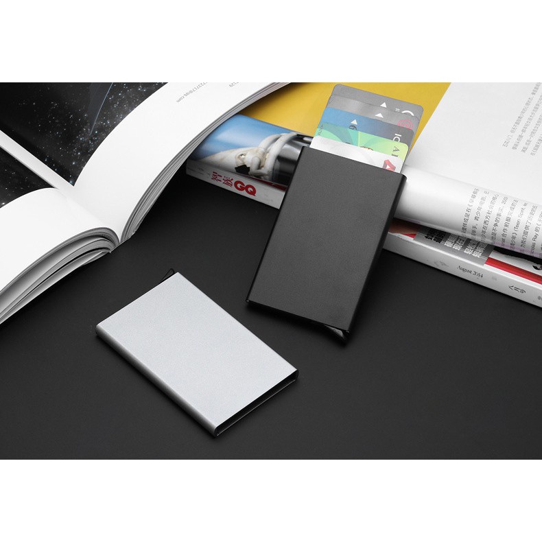 A-LIFE Ví Đựng Thẻ ID / Danh Thiếp Bằng Kim Loại Nhôm Mỏng Chống Trộm