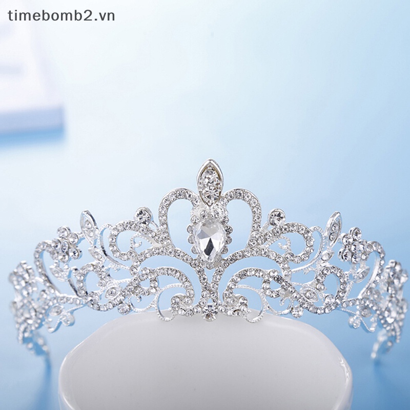 Cài Tóc Hình Vương Miện Đính Đá Dễ Thương Cho Cô Dâu