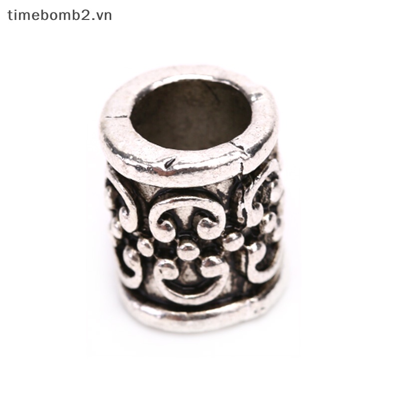 {Timebomb} Set 5 Dây Buộc Tóc Bện Hạt Cườm Bằng Hợp Kim Viking Cổ Điển Mới