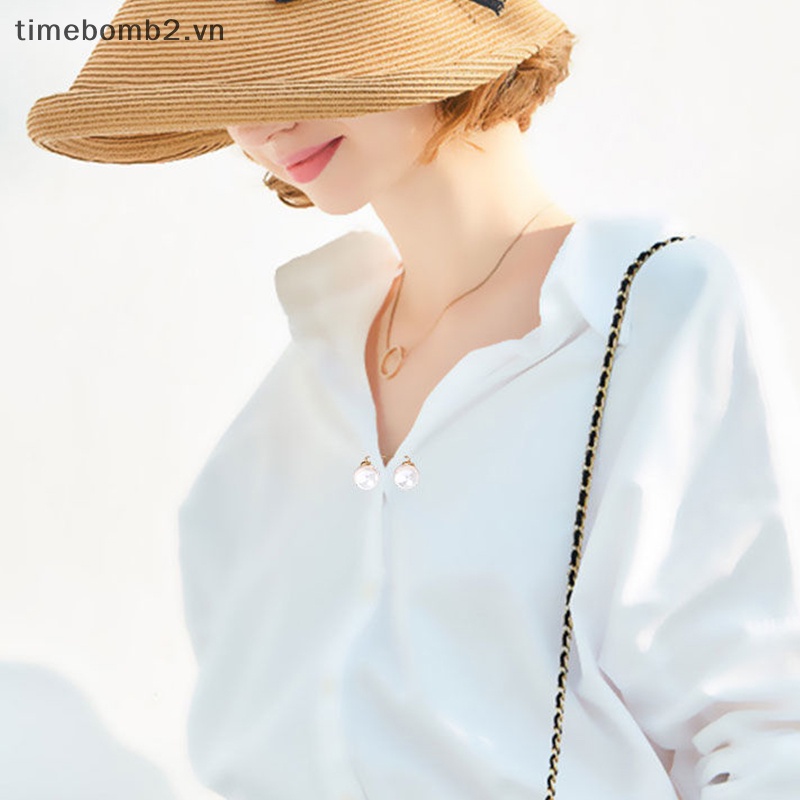 {Timebomb} Ghim Cài Quần Áo Cố Định Thay Đổi Lớn Đính Ngọc Trai Nhỏ Tinh Tế Sành Điệu Chống Embarrassment Phụ Kiện Cho Nữ.