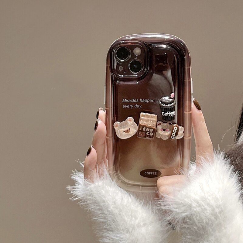 Ốp Điện Thoại Hình Gấu 3D Chống Rơi Cho Iphone 14promax 13 12 11promax 7 8 plus