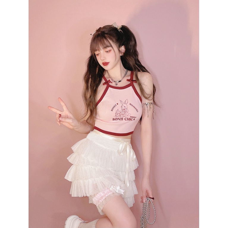 [F &amp; X] Chân Váy Múa Ba Lê Xếp Ly Nhỏ Nhắn Thắt Nơ Phong Cách Nhật Bản Ngọt Ngào Mềm Mại Cho Nữ 2023 Hakama