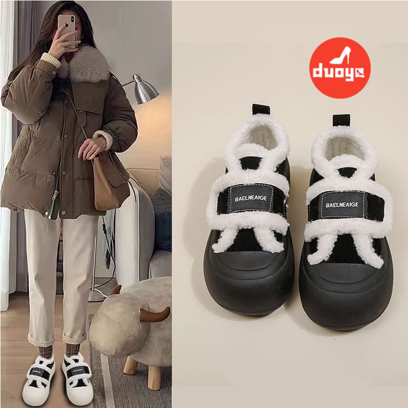 Giày Thể Thao Cotton Lót Nhung Dày Dặn Phong Cách Thời Trang Thu Đông Mới 2022 Cho Nữ