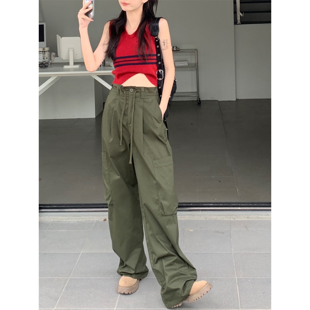 Quần Túi Hộp Dây Rút Dáng Rộng Chống Nắng Mùa Hè Hàng Mới Dành Cho Bạn Nữ