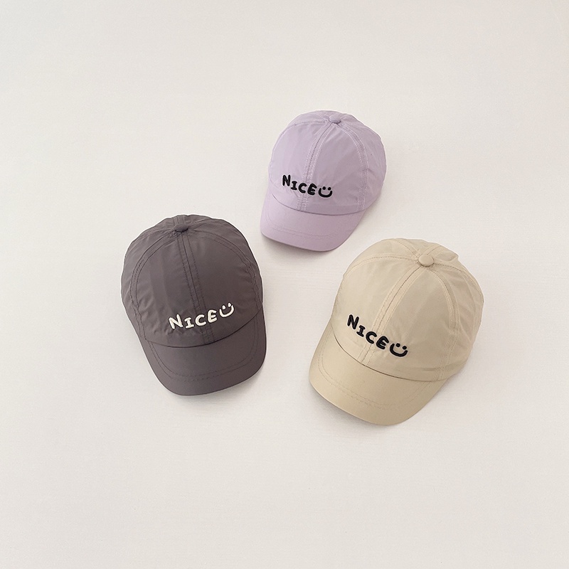 Mũ Lưỡi Trai Vành Ngắn Mỏng Nhẹ Thoáng Khí Nhanh Khô Thêu Chữ Thời Trang Mùa Hè Cho Bé