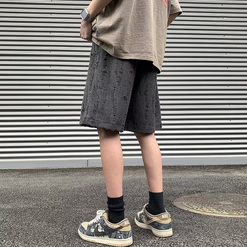 Quần Short Dáng Rộng Màu Sắc Đơn Giản Phong Cách Hip Hop Đường Phố Cho Nam