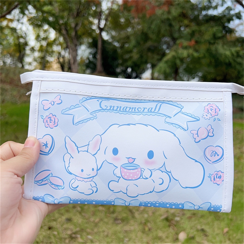 SANRIO Túi Đựng Bút Chì Sức Chứa Lớn In Hình Kuromi My Melody Cinnamoroll Dễ Thương Cho Bé Gái