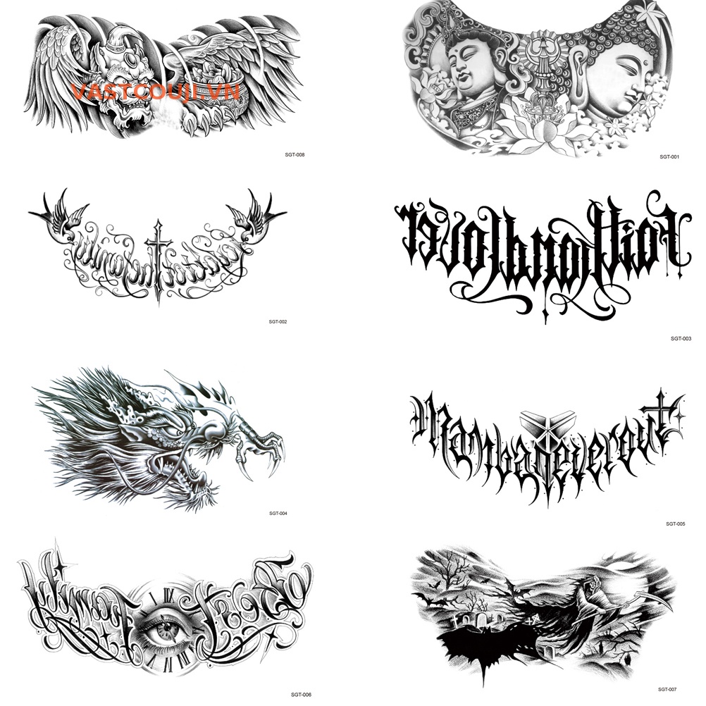 Miếng Dán Hình Xăm Tạm Thời Chống Thấm Nước Trang Trí Cơ Thể