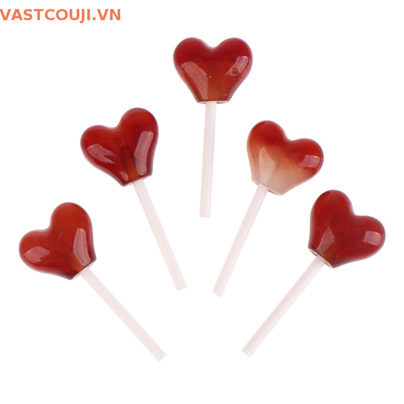 Set 10 Kẹo Mút Trái Tim Nhiều Màu Sắc Dùng Để Làm Đồ Thủ Công