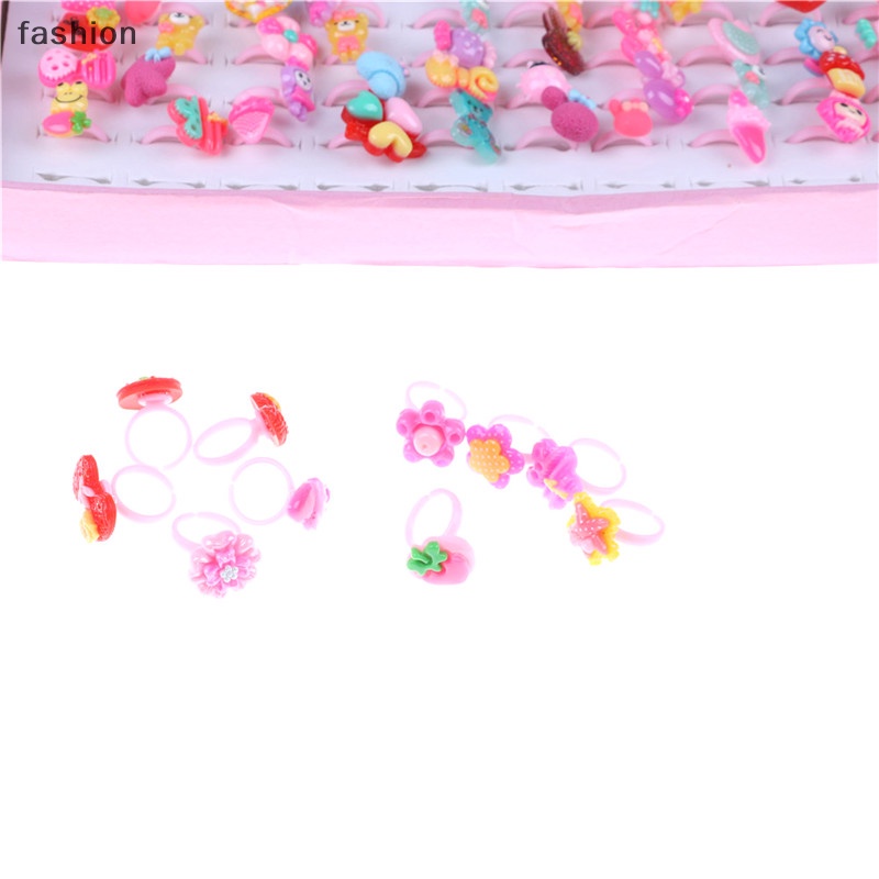 10Pcs Đáng Yêu Hỗn Hợp Rất Nhiều Dễ Thương Phim Hoạt Hình Trẻ Em/Trẻ Em Nhựa Nhẫn Đồ Trang Sức Quà Tặng VN