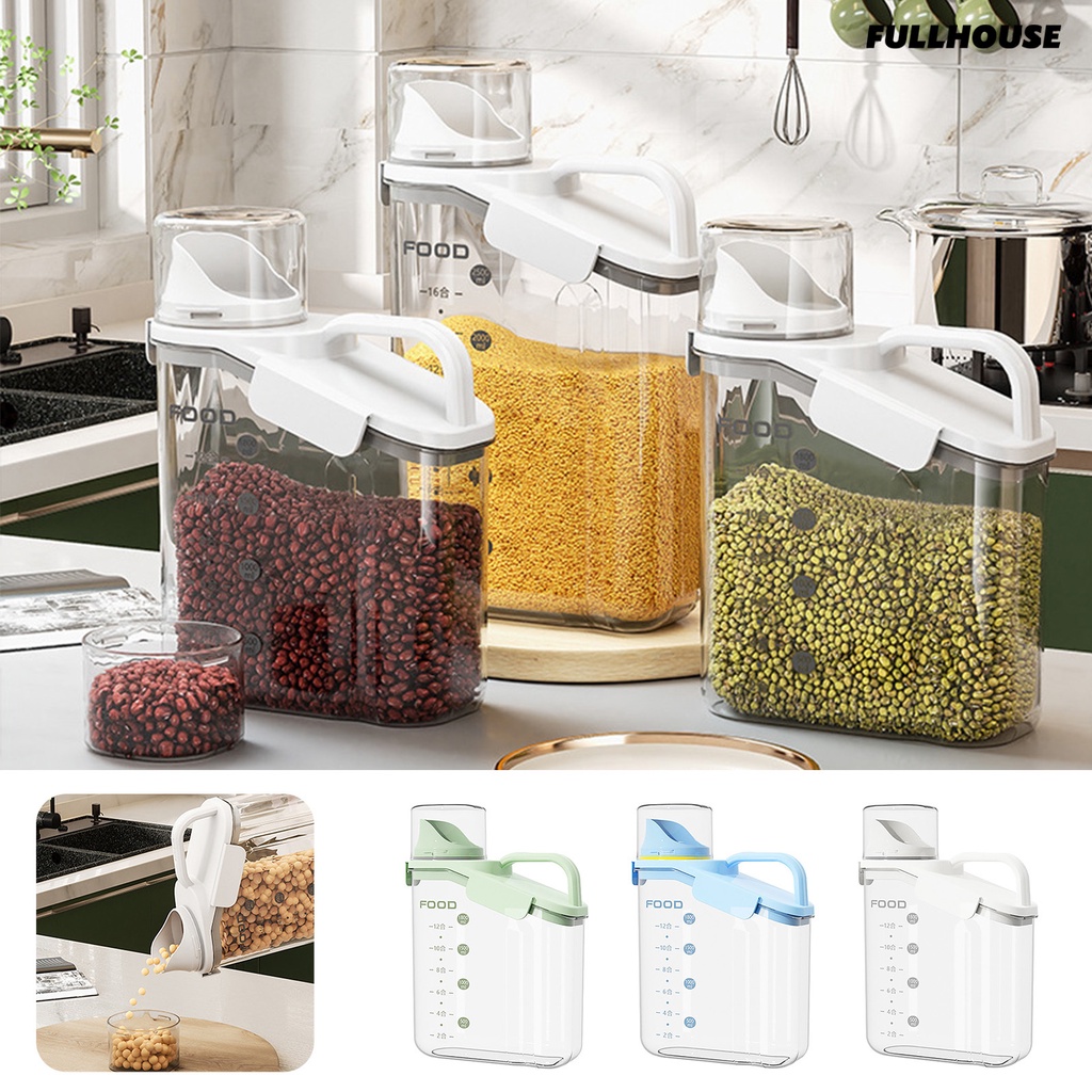 ❂Hộp Đựng Ngũ Cốc Trong Suốt Đường Kính Lớn 2000ml / 2800ml Tiết Kiệm Không Gian