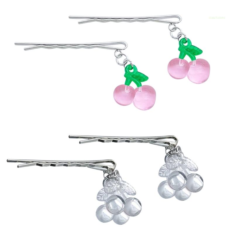 Kẹp Tóc Hình Quả Cherry Đính Đá Lấp Lánh Cho Cô Dâu