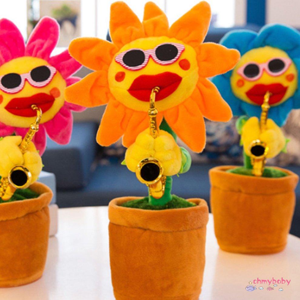 [Trong kho] Sáng Tạo Mê Hoặc Hoa Hướng Dương Hát Nhảy Múa Với Saxophone 80 Bài Điện Đồ Chơi Nhạc Nhồi Bông Mềm Sang Trọng [P/15]