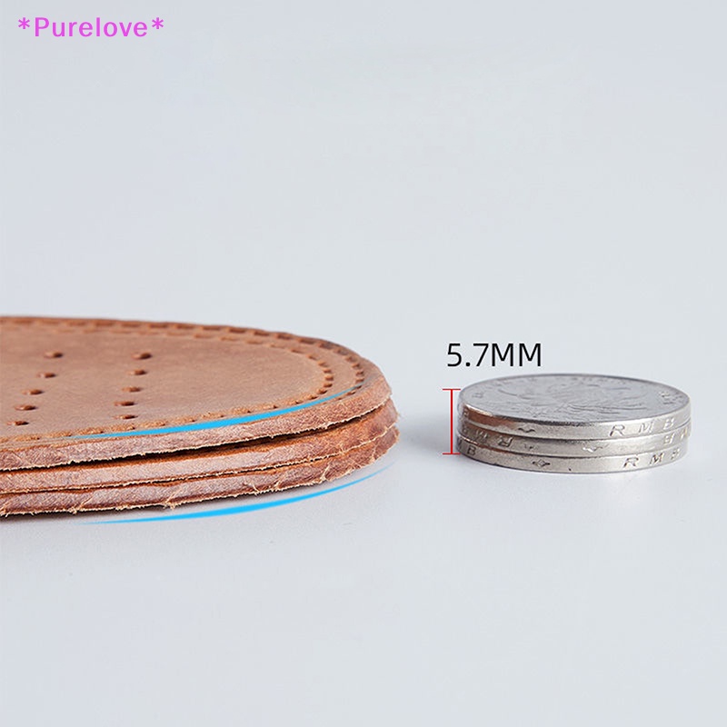 1 Cặp Đế Lót Giày Bằng Da Siêu Mỏng Thấm Hút Mồ Hôi Thoáng Khí Mới