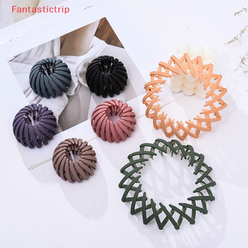 [Fantastictrip] Kẹp Tóc Đuôi Ngựa Hình Tổ Chim Có Thể Thu Gọn Thời Trang