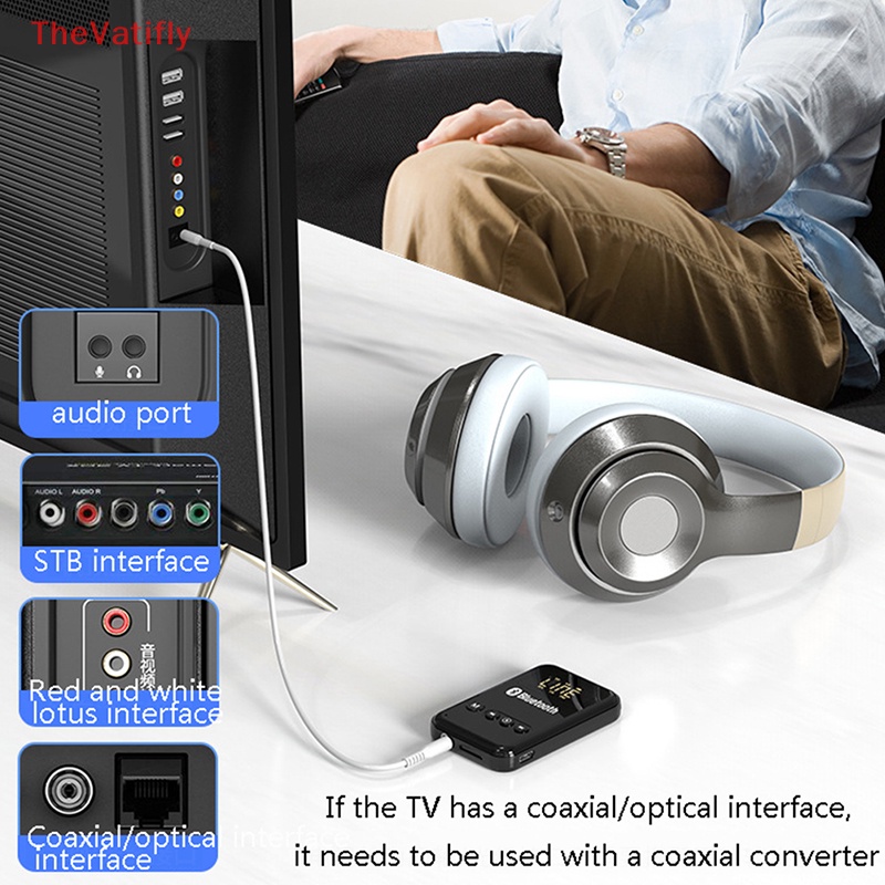 Thiết Bị Truyền Nhận Tín Hiệu Bluetooth 5.0 Có Đèn LED Cho Loa Xe Hơi