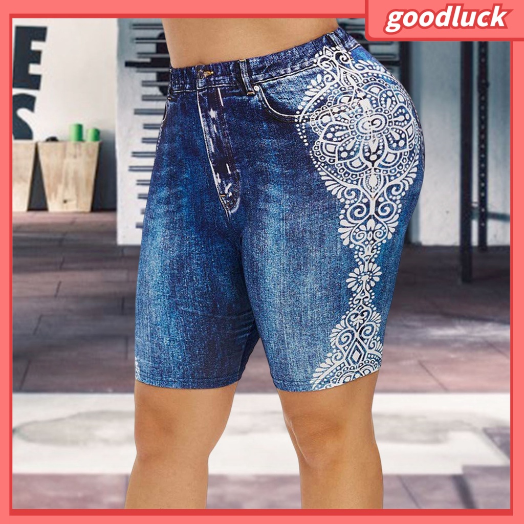 [ULK] Quần Short Thể Thao Lưng Cao Co Giãn Thoáng Khí Thấm Hút Mồ Hôi In Họa Tiết Mùa Hè Dành Cho Bạn Nữ