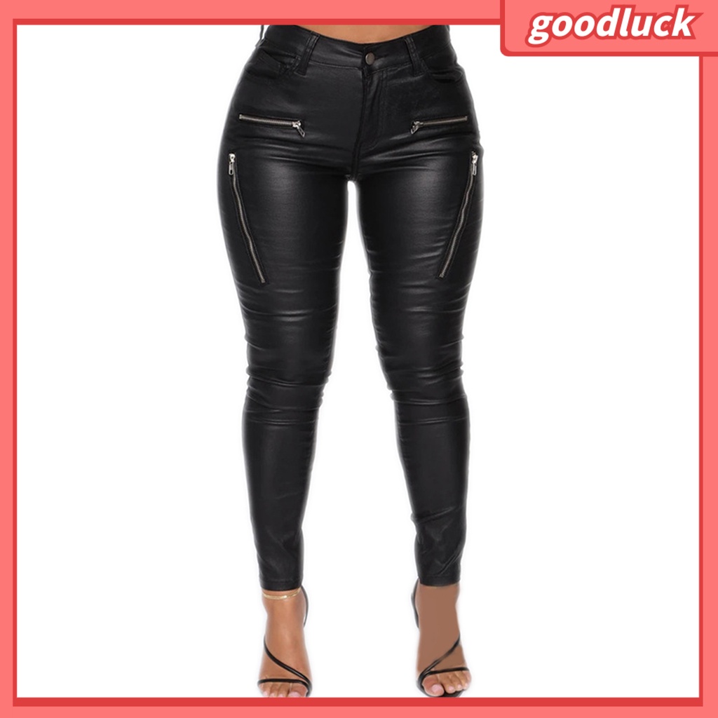 Quần Dài Nữ Giả Da Lưng Vừa Thời Trang Dự Tiệc