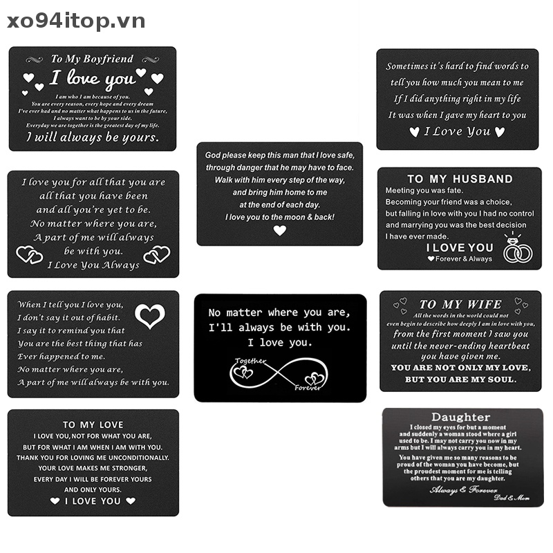 Xoitop Ví Đựng Thẻ Bằng Thép Không Gỉ Cho Husband Boyfriend Wife Girlfriend Valene Quà Tặng Sinh Nhật VN