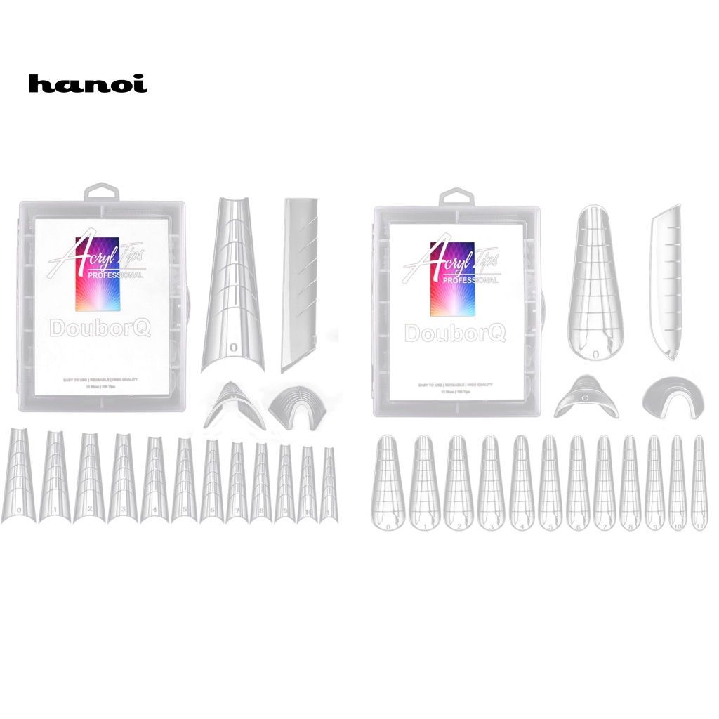 Hộp 120 Đầu Nối Móng Tay Trong Suốt Siêu Mỏng Hình Chữ V Cho Nữ