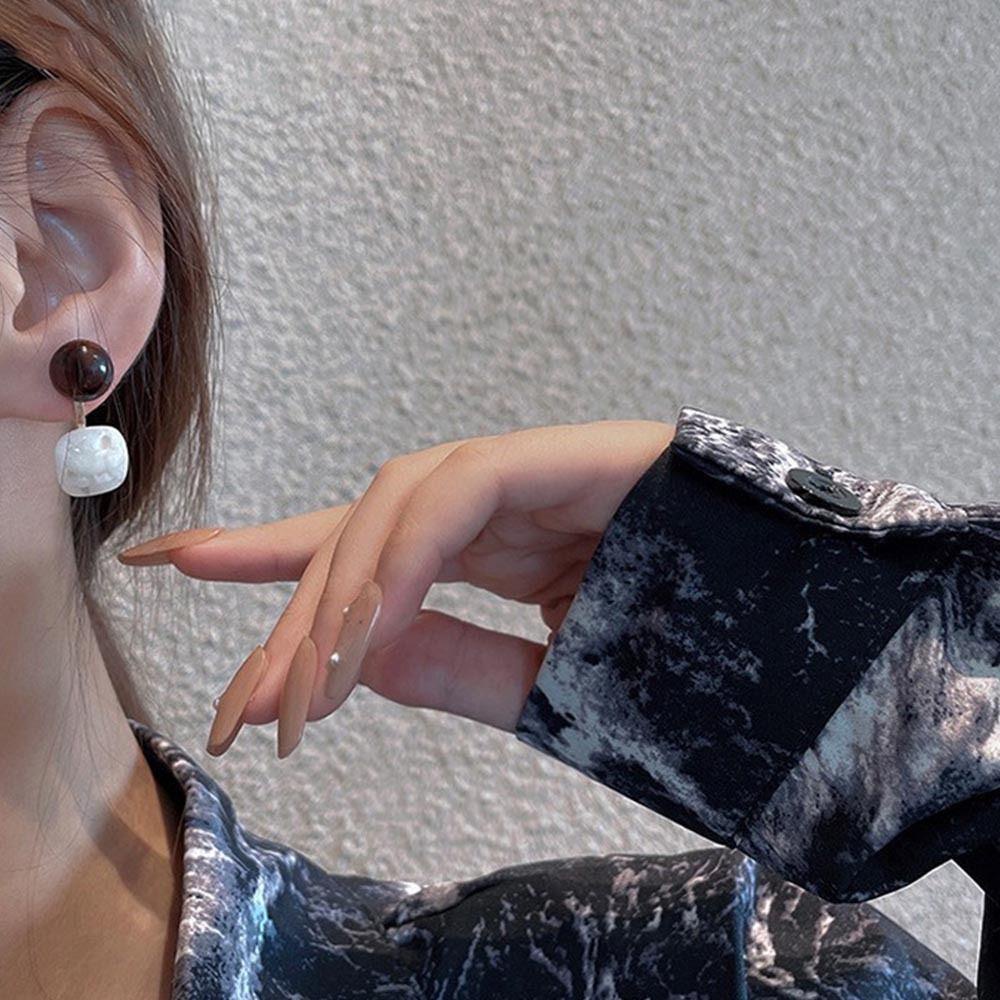 Khuyên Tai WMES15H Resin Phong Cách Hàn Quốc Cổ Điển Ngọt Ngào Chống Dị Ứng Dành Cho Nữ