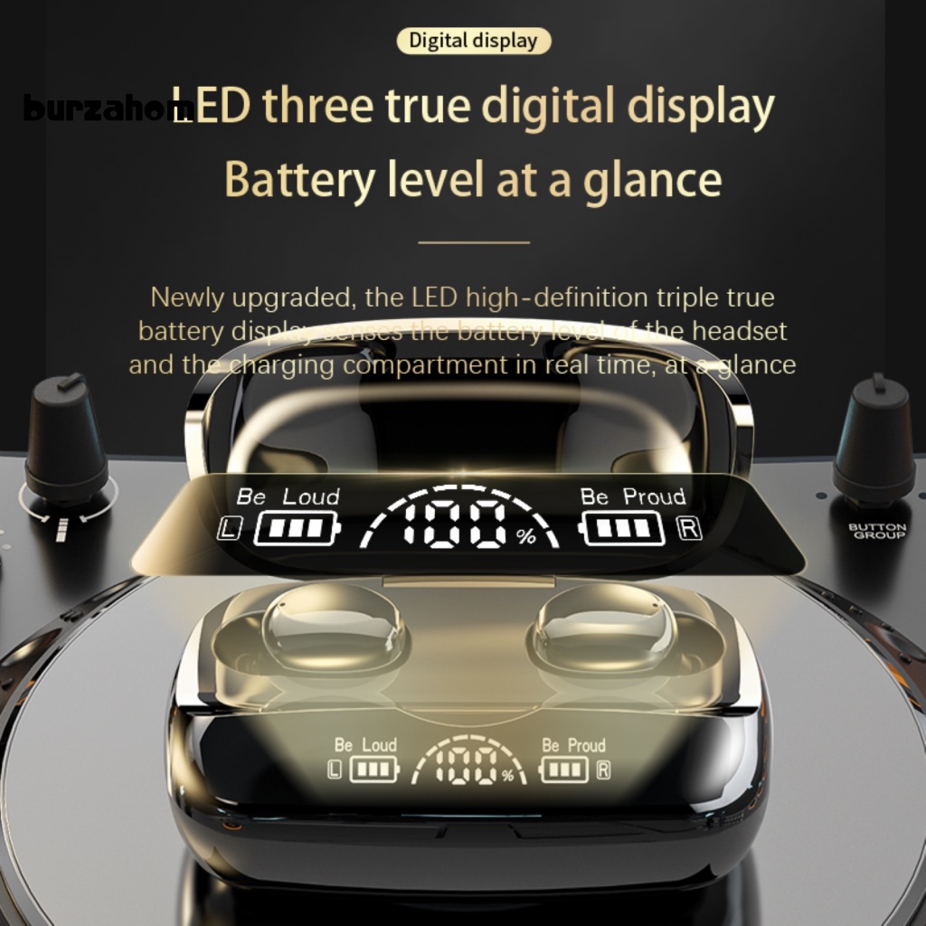 Tai Nghe Bluetooth 5.0 Bur TG03 Chống Ồn Có Màn Hình Kỹ Thuật Số