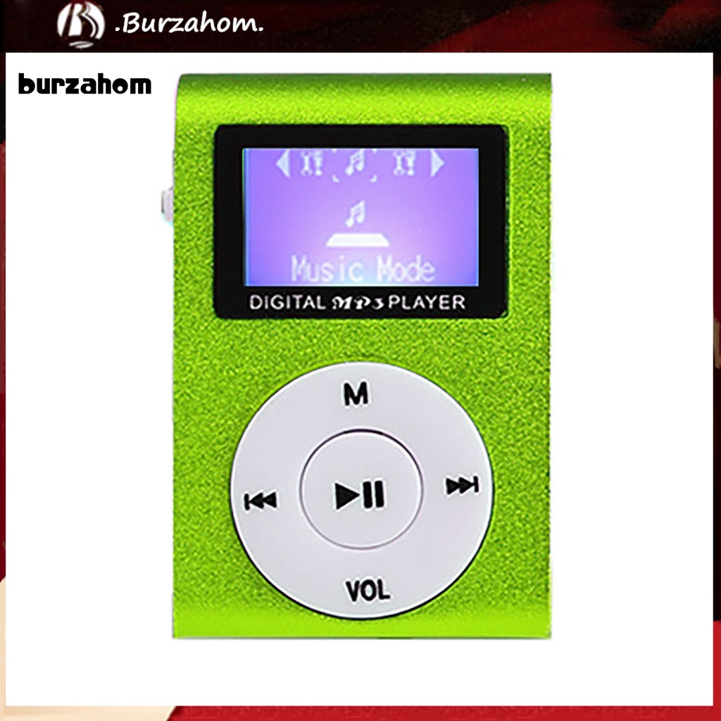 Máy Nghe Nhạc MP3 Mini Màn Hình LCD Hỗ Trợ Thẻ TF Có Kẹp Kim Loại Cổng USB