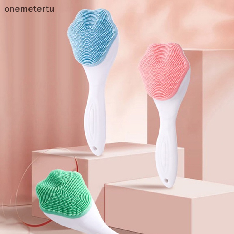 Onemetertu Bàn Chải Rửa Mặt Làm Sạch Lỗ Chân Lông Tay Cầm Hình Chân Mèo / Gấu Bằng