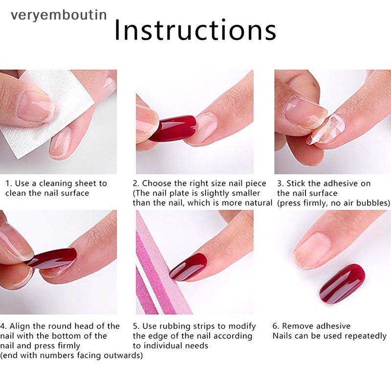 Bộ 576 Móng Tay Giả Ngắn Che Phủ Toàn Diện Bằng Acrylic