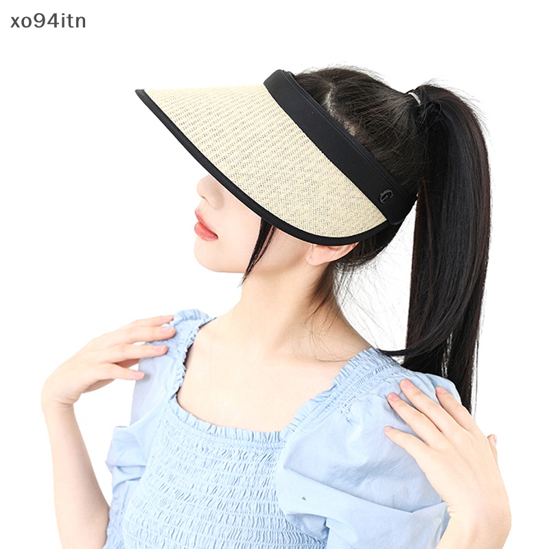 1 Mũ Cói Chống Nắng Hở Chóp Gấp Gọn Thời Trang Đi Biển