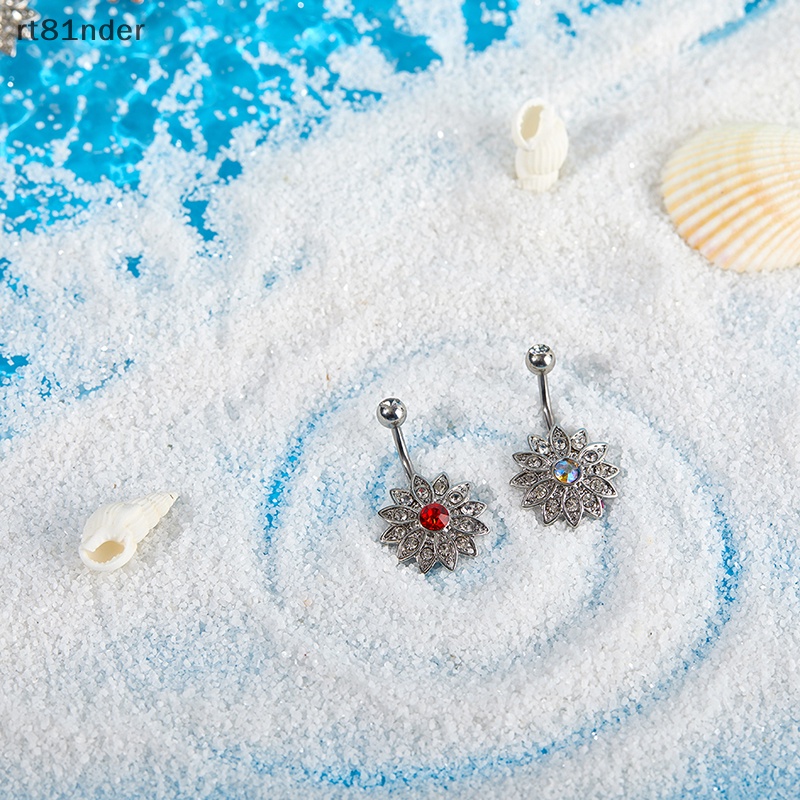 Khuyên Rốn Hình Hoa Đính Đá Pha Lê Thời Trang Cho Nữ