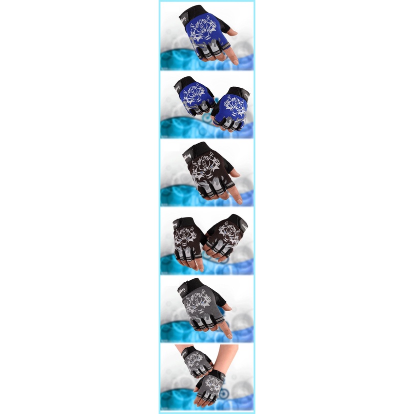 Găng Tay Nửa Ngón Bằng Nylon Thoáng Khí Chống Trượt Chống Mài Mòn Có Thể Điều Chỉnh Dùng Khi Đạp Xe / Leo Núi