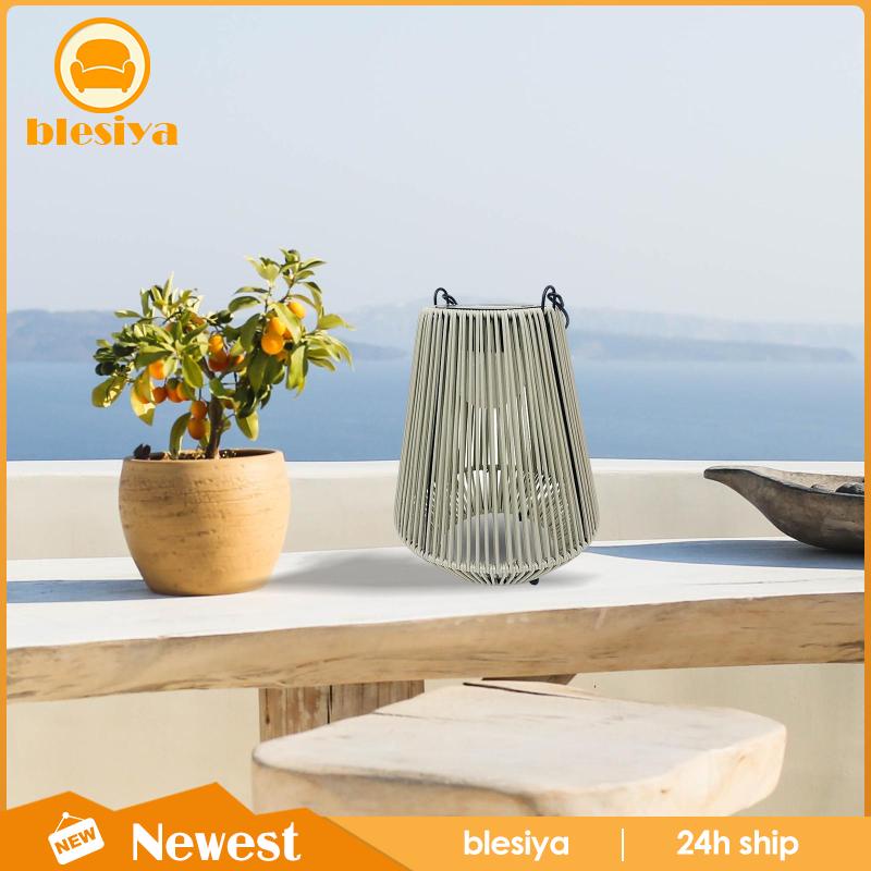 [Blesiya] Đèn Lồng Kim Loại Năng Lượng Mặt Trời Treo Trang Trí Bàn Có Tay Cầm Cho Sân Vườn