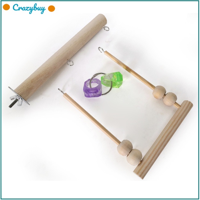 Cr Gậy Đứng Đồ Chơi Bằng Gỗ Kèm Hạt Dành Cho Chim Vẹt