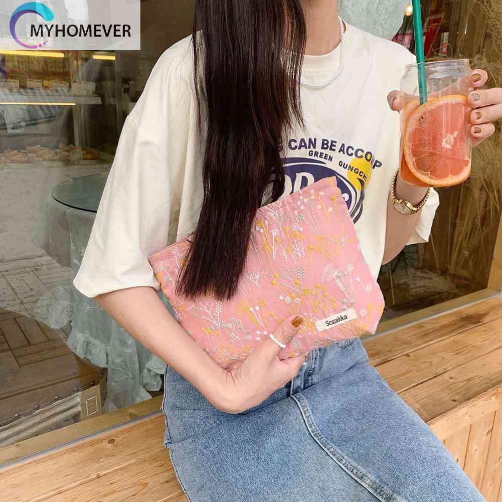 Túi Đựng Mỹ Phẩm Thêu Hoa Siêu Nhẹ Thời Trang Mùa Hè Cho Nữ