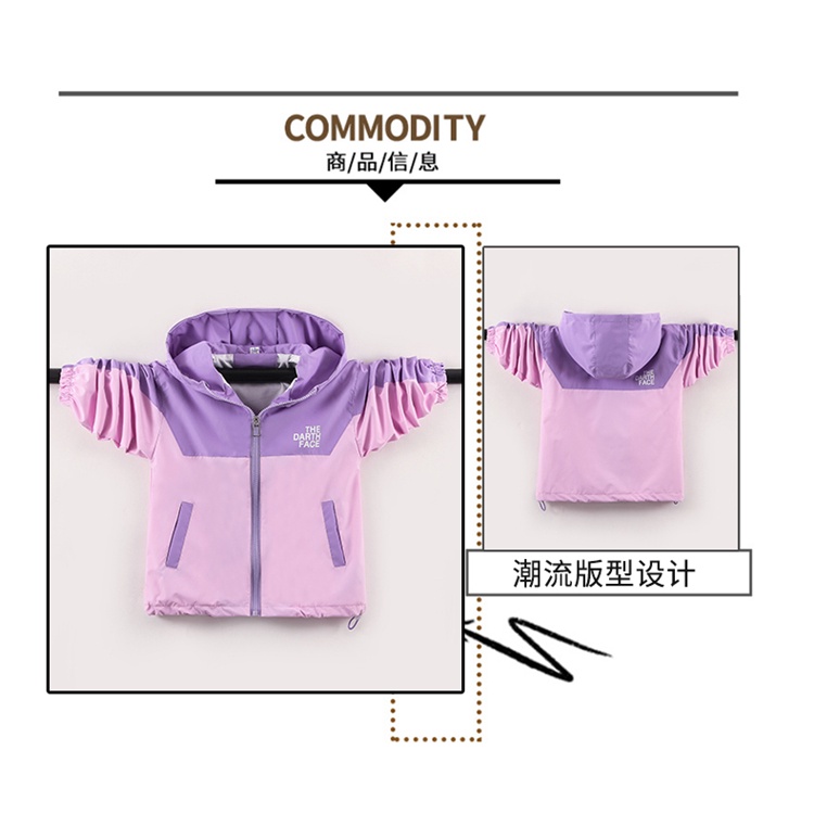 Áo Khoác Chống Gió Phong Cách Thời Trang Xuân Thu 2023 Mới Dành Cho Bé Gái