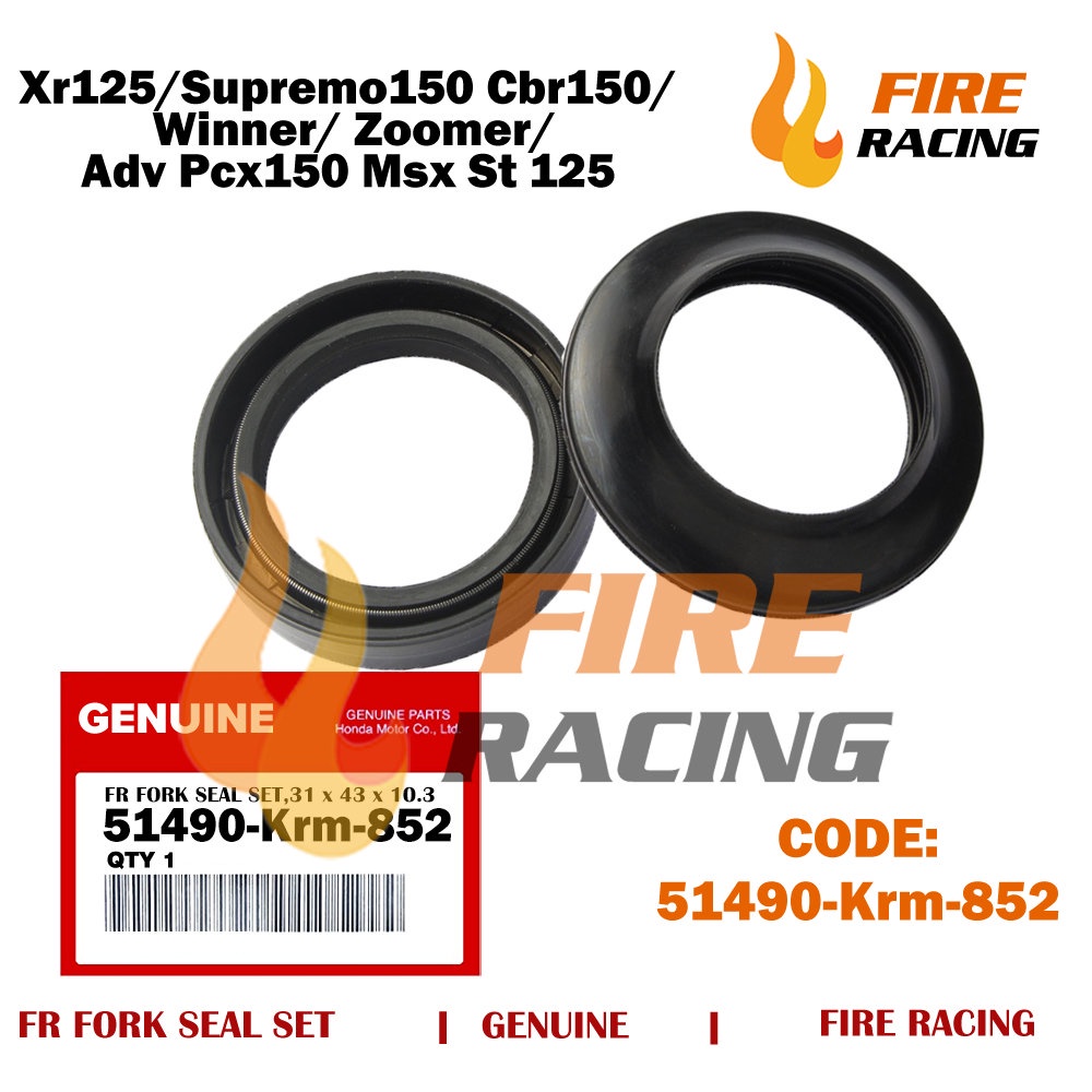 Vòng Đệm Dầu Phuộc Trước 51490-Krm-852 Xr125 / 150 / Supremo150 Cbr150 Adv Pcx150 Msx St 125 Winner / Winner X - Rs150 Zoomer Gtr