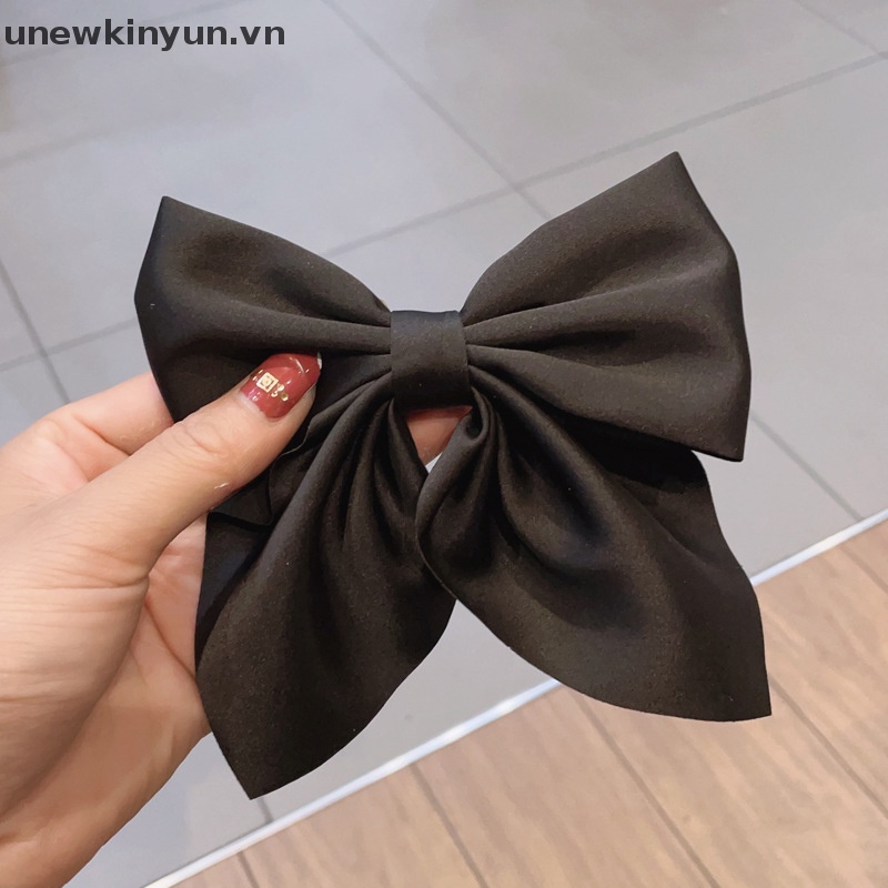 Kẹp Tóc Hình Nơ Màu Trơn Phong Cách Lolita Cổ Điển