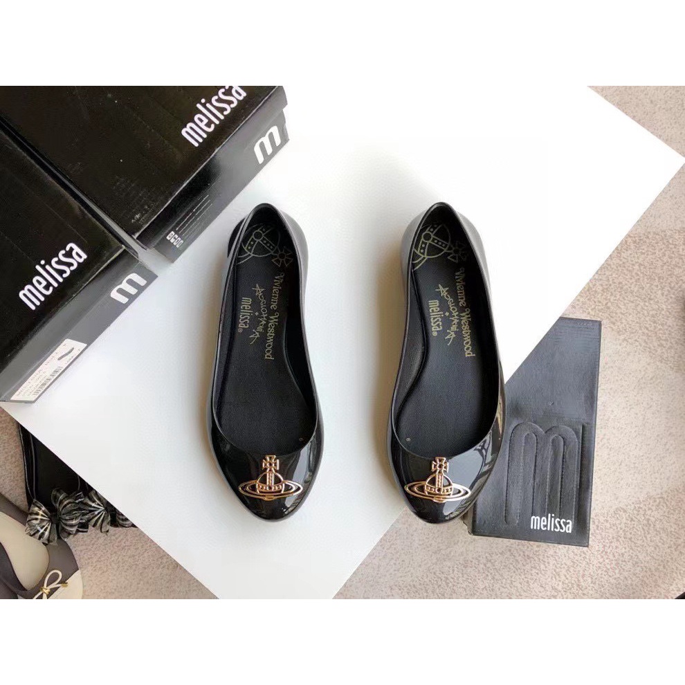 Giày Sandal Đi Biển Đế Phẳng Phong Cách melissa melissa melissa Phối Kim Loại Saturn Queen West Mùa Xuân Hè Cho Nữ