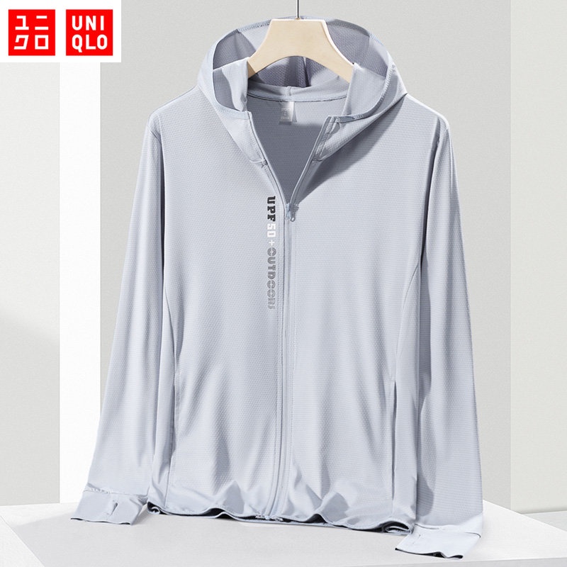 Áo Khoác hoodie uniqlo Chống Tia uv upf 50 + Lưới Tay Dài Có Khóa Kéo Cho Nam Giới Size l-5xl