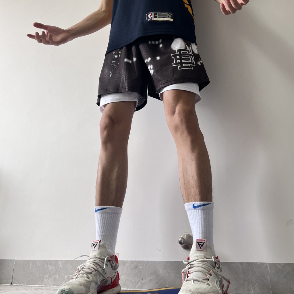 Eric Emanuel Quần Short Thể Thao Bóng Rổ Dài Đến Đầu Gối Dáng Rộng Khô Nhanh Hợp Thời Trang Đường Phố Mỹ