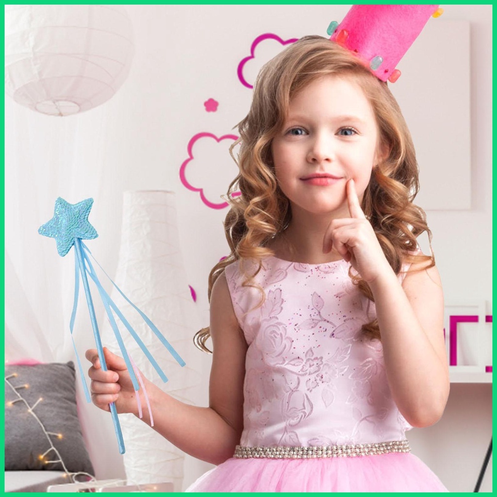 Set 4 Đũa Ngôi Sao / Thiên Thần Đính Kim Sa Lấp Lánh Dùng Hóa Trang Cho Bé Gái
