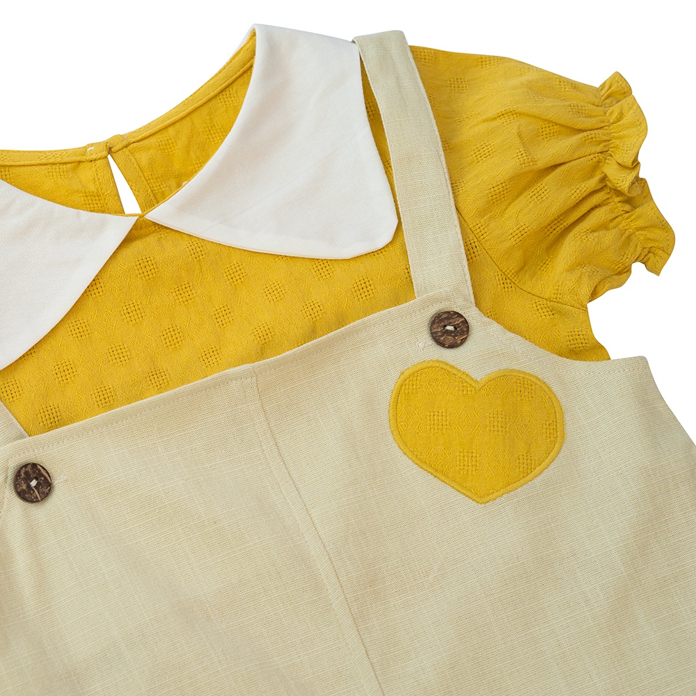 Đầm yếm bé gái ngắn Animo TX822002 (6-9M,Vàng)