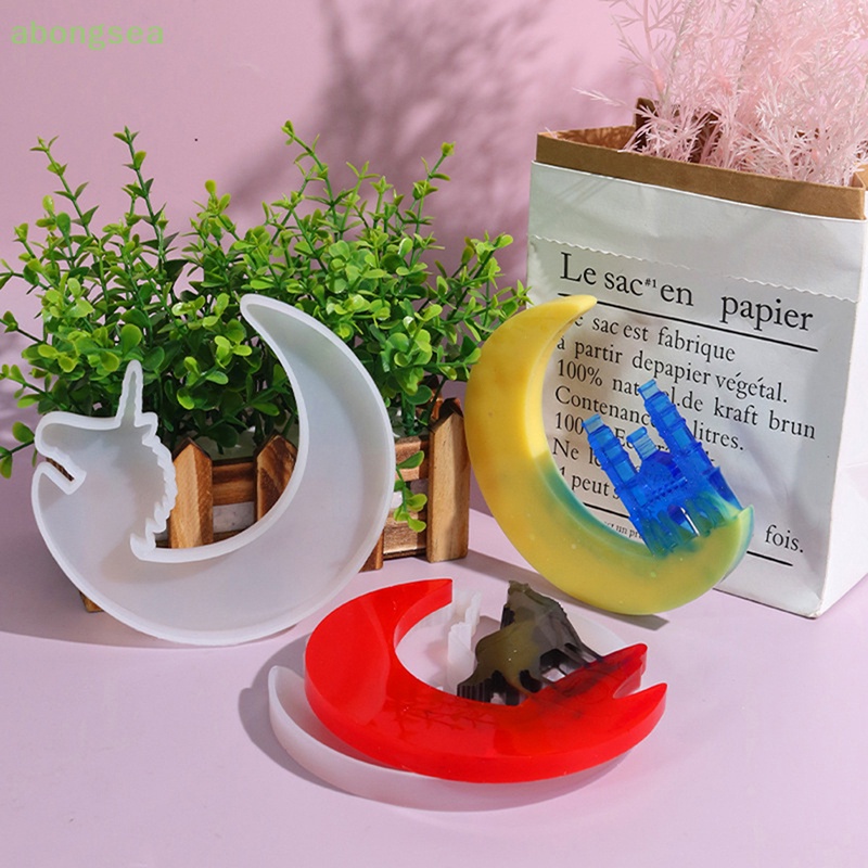 Khuôn Silicone Làm Mặt Trăng Resin Treo Tường Trang Trí DIY